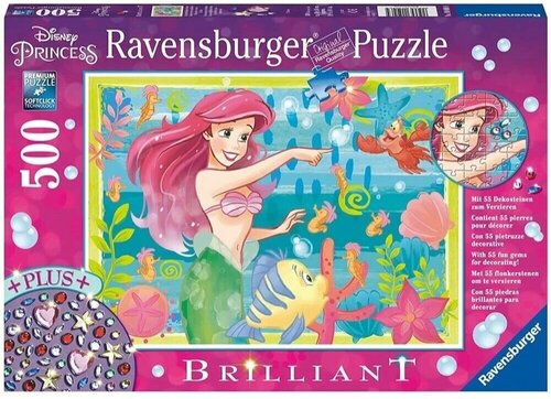 Пазл Ravensburger 500 деталей: Disney Ариэль Подводный рай