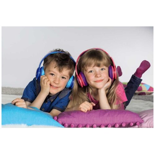 Наушники мониторы Hama Blinkn Kids 12м голубой проводные оголовье 337000₽