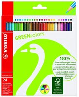 STABILO Цветные карандаши GREEN colors 24 цвета (6019/2-24)