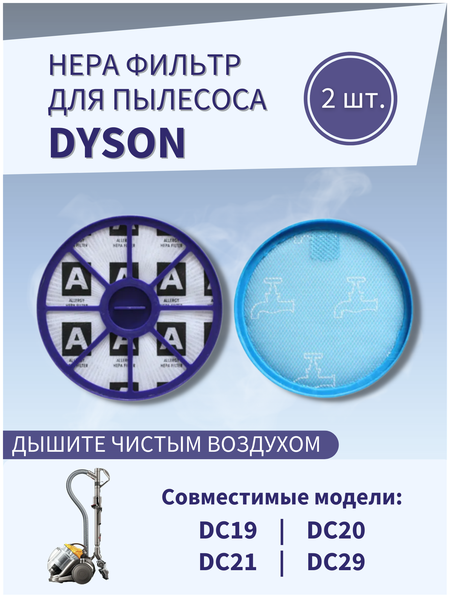 Комплект фильтров для пылесосов Dyson DC19/ DC20/ DC21/ DC29