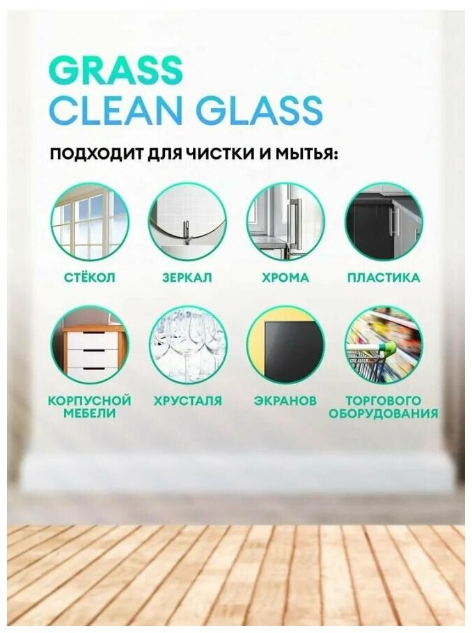 Очиститель стекол и зеркал Grass "Clean Glass" Professional (флакон 600 мл)