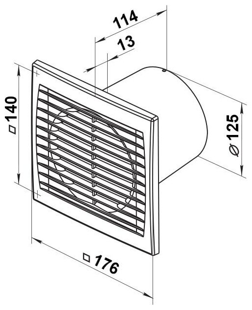 Вентилятор накладной вентс 125 СВ, 220-240 В, 16 Вт, класс защиты IP 34, 180 м3/ч, D 125 мм (5681) - фотография № 4