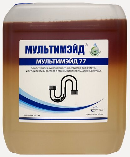Изображение товара Средство для прочистки труб Мультимэйд 77, гель от засоров, удаляет жир и волосы, 5 л