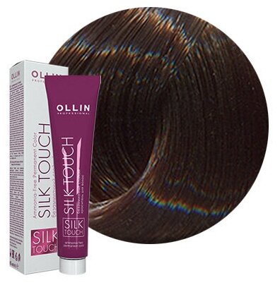 OLLIN Professional Silk Touch стойкий краситель для волос безаммиачный, 6/1 темно-русый пепельный, 60 мл