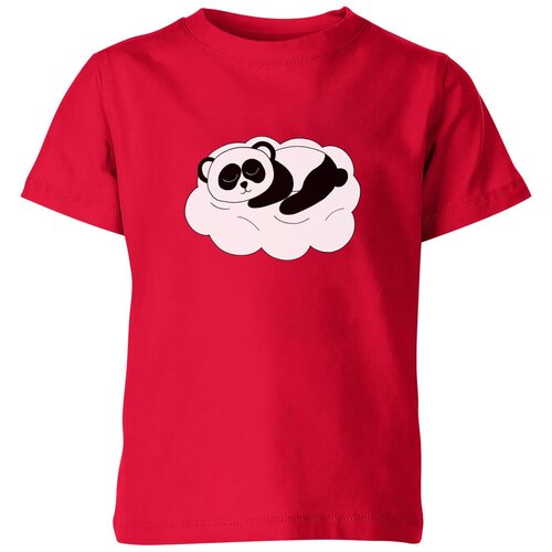 женская футболка панда спит на облаке s темно синий Футболка Us Basic, размер 6, красный