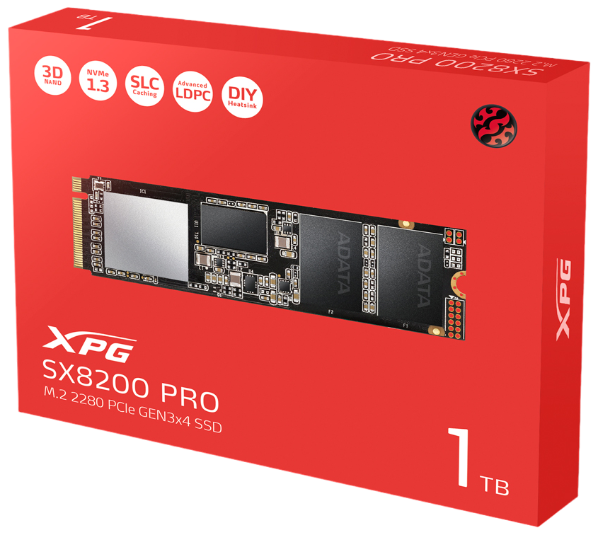 SSD диск Adata M.2 XPG SX8200 Pro 1 Тб PCIe Gen3x4 3D TLC (ASX8200PNP-1TT-C)