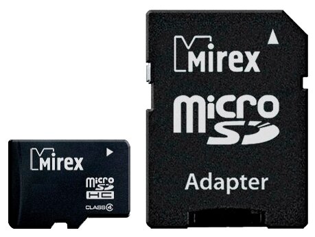 Флеш карта microSD 16GB Mirex microSDHC Class 4 (SD адаптер)