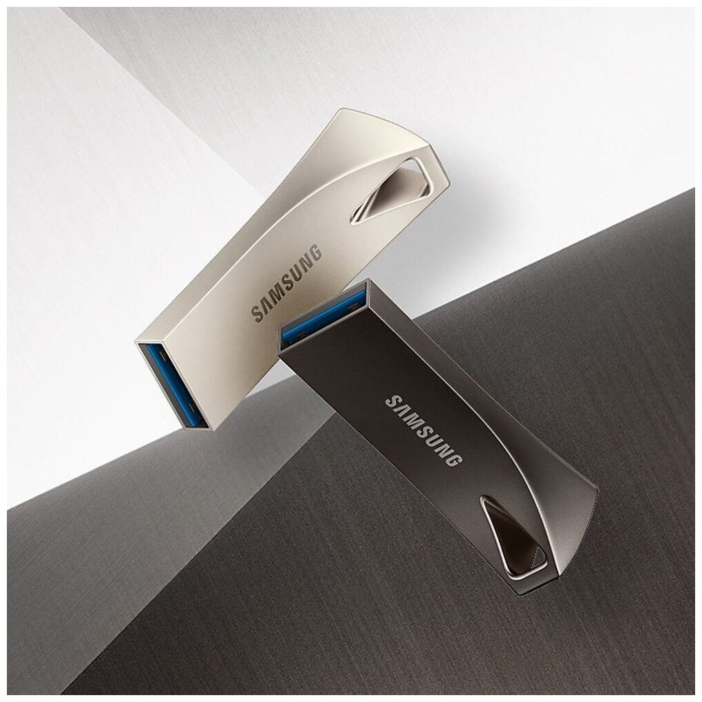Флешка Samsung BAR Plus 64Gb, USB 3.1, Серый MUF-64BE4/APC - фото №3