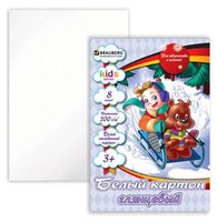 Белый картон На горке мелованный Kids Series BRAUBERG, A4, 8 л.