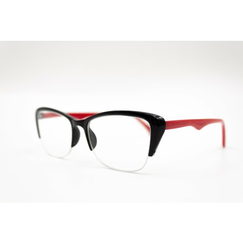 Готовые очки для зрения 0057 с диоптриями +3.75 корригирующие женские, EAE, черно-красные, пластиковые, полуободковые