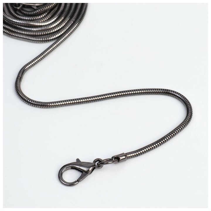 Арт Узор Цепочка-шнурок для сумки с карабинами железная d = 32 мм 120 см цвет чёрный никель