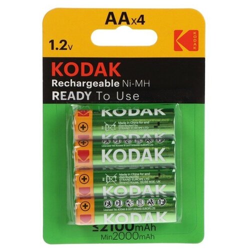 Аккумулятор Kodak, Ni-Mh, AA, HR6-4BL, 2100 мАч, блистер, 4 шт.