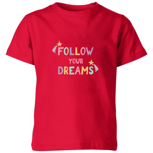 Футболка Us Basic, размер 12, красный детская футболка беги за мечтой рисунок кит сказки 140 темно розовый