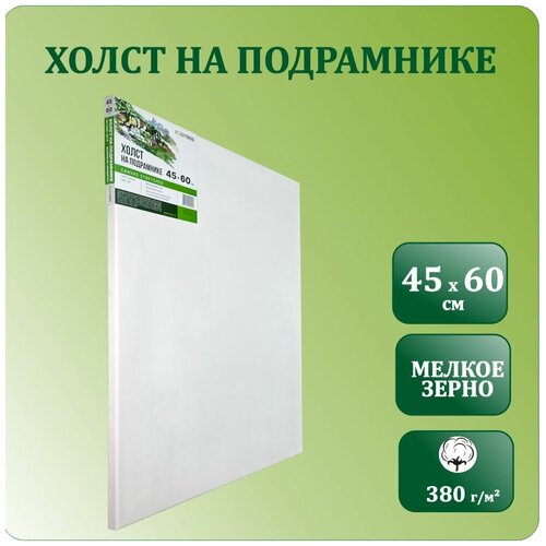 Холст для рисования грунтованный на подрамнике, 45х60 см, Хоббитания, 100 % хлопок 380 гр/м2, холст для акрила, масла и гуаши