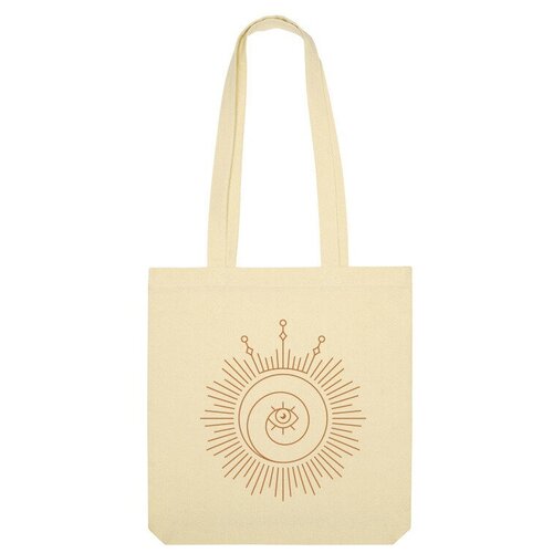 Сумка шоппер Us Basic, бежевый сумка солнце в короне в стиле бохо ярко синий