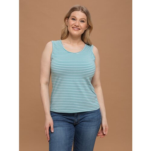 фото Майка женская алтекс в полоску темно-синяя, размер 54