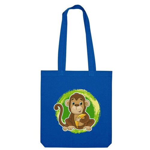 Сумка шоппер Us Basic, синий детская футболка обезьяна с бананом 140 красный