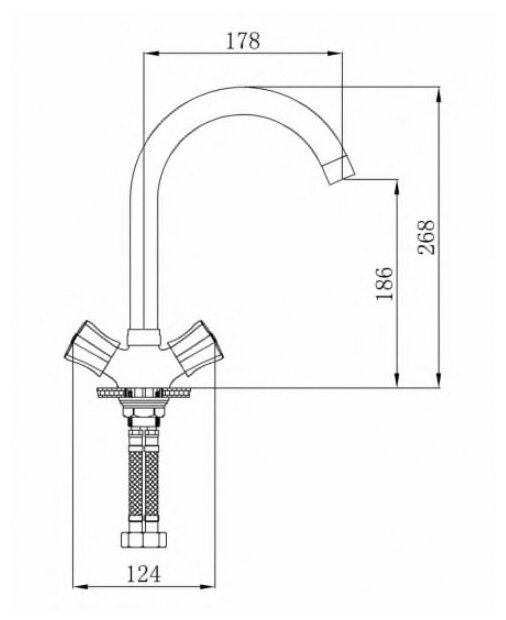 Смеситель для кухни РМС SL116-274F, хром