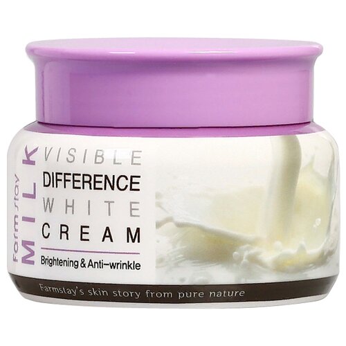 фото Крем для лица farmstay увлажняющий крем для лица с молочными протеинами milk visible difference white cream