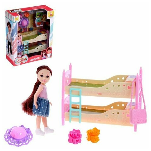 Кукла малышка «Катя» с мебелью и аксессуарами, микс кукла малышка катя с мебелью и аксессуарами брюнетка 7836237