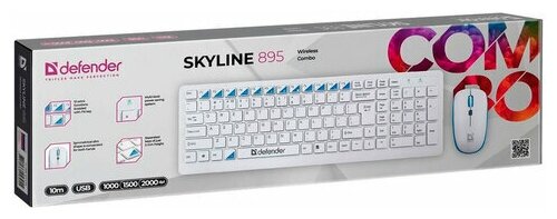 Клавиатура и мышь Wireless Defender 45895 white, USB, 2000 dpi - фото №5