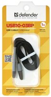 Кабель Defender USB - microUSB/Apple Lightning (USB10-03BP) 1 м черный