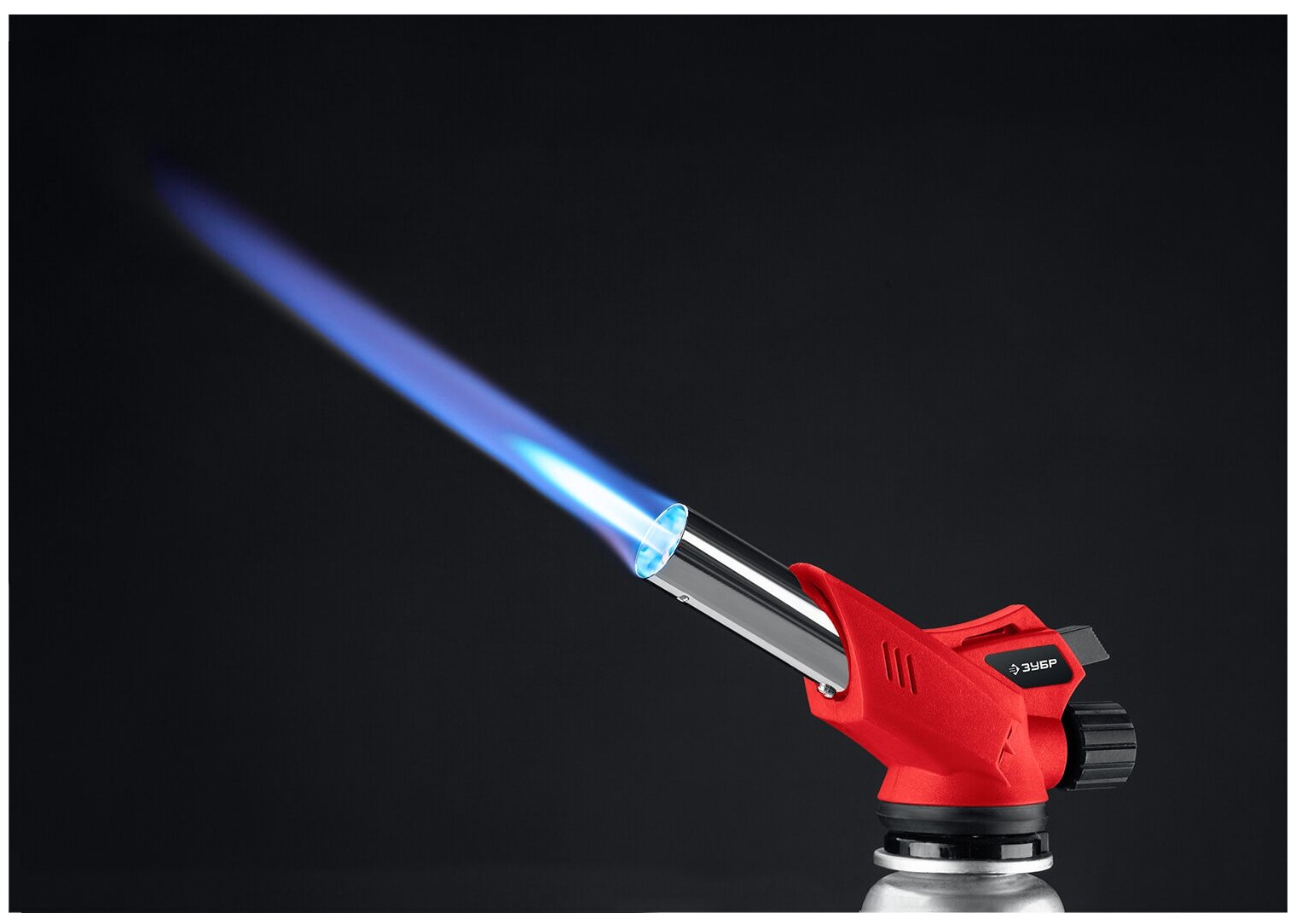 ЗУБР ГМ-350 газовая горелка с пъезоподжигом на баллон цанговое соединение 1300°C 55553