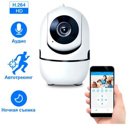 Беспроводная IP Wi-Fi камера видеонаблюдения / видеокамера с обзором 360,ночной съемкой и датчиком движения/WI FI камера нового поколения c FULL HD