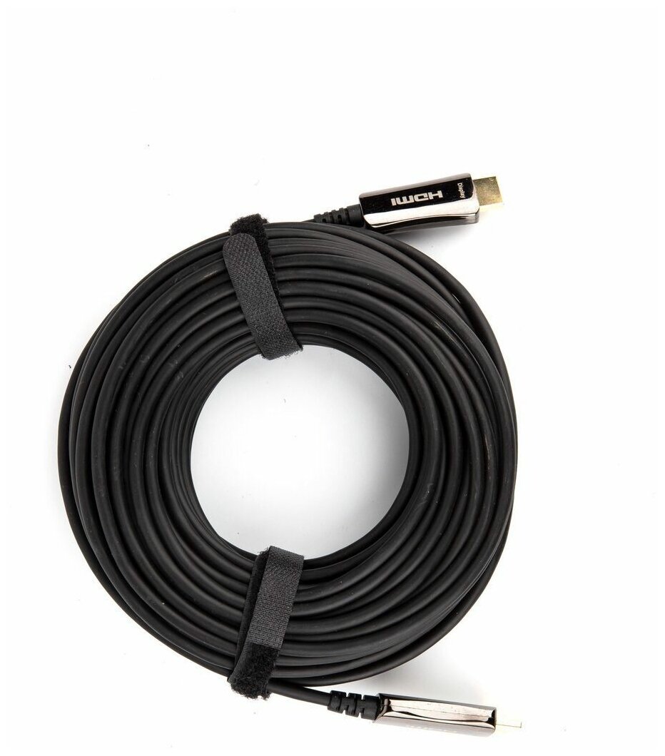 Кабель аудио-видео VCOM, HDMI (m) - HDMI (m) , ver 2.0, 30м, GOLD черный [d3742a-30m] Noname - фото №7
