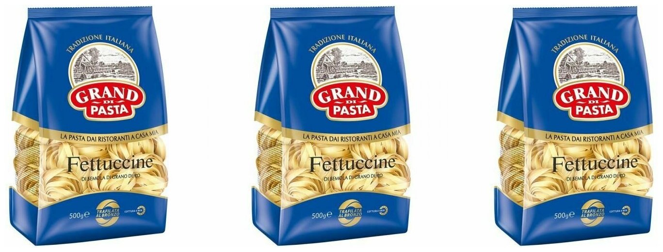 Grand di Pasta Макаронные изделия Fettuccine Гнезда лапша, 500 г, 3 шт - фотография № 1