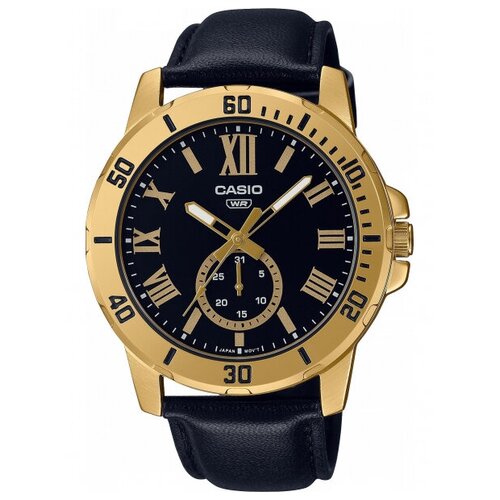 Наручные часы CASIO Collection, черный, золотой наручные часы casio мужские mtp 1384l 7 кварцевые водонепроницаемые коричневый