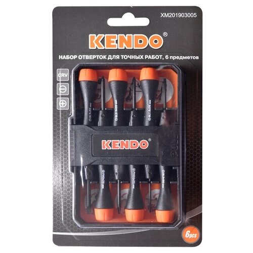 Набор отверток KENDO для точных работ 6 шт набор отверток vde kendo 6 предметов