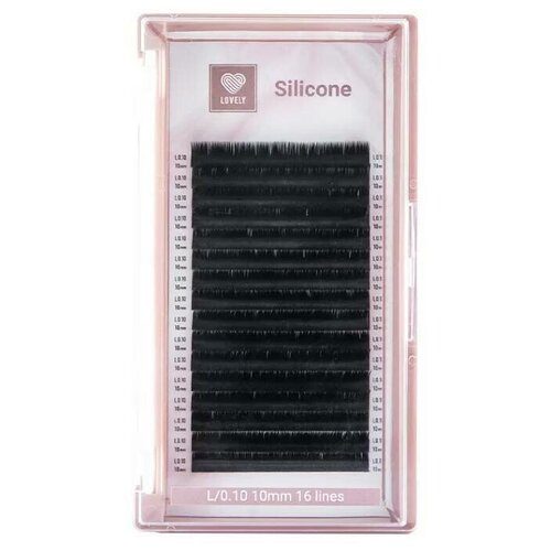 Купить Lovely Чёрные ресницы Silicone 0.10/L (16 линий) 13 mm, искусственное волокно