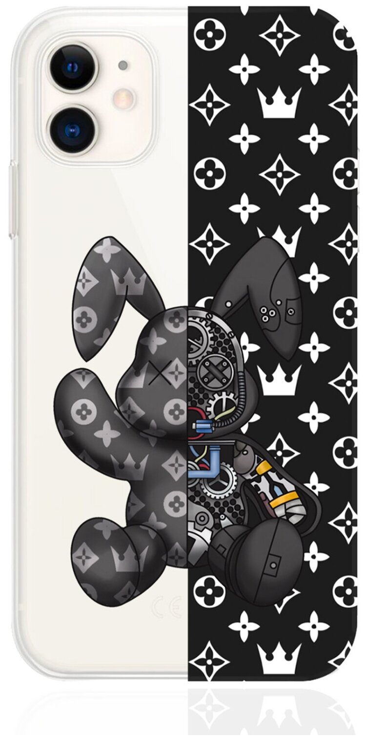 Прозрачный силиконовый чехол MustHaveCase для iPhone 11 Bunny Черный для Айфон 11 Противоударный
