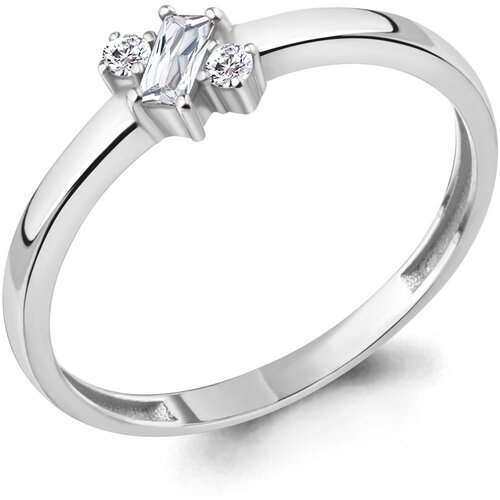 фото Серебряное кольцо aquamarine а67219а с фианитом, размер 16,5 diamant-online