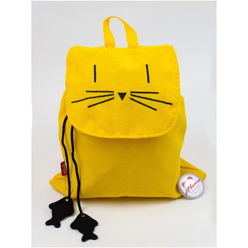 Рюкзак детский в садик мешок дошкольный для малышей кошка желтая Moommy
