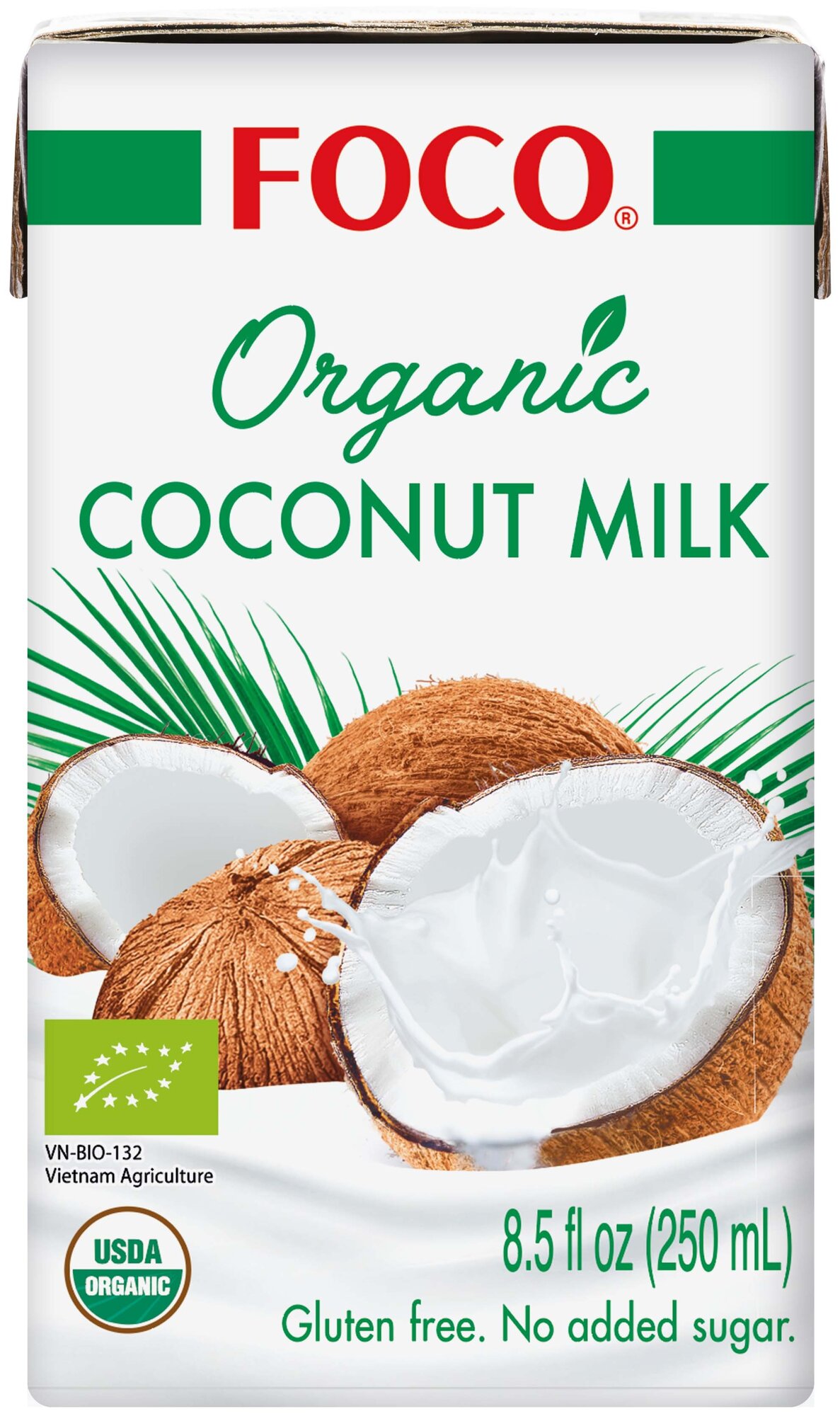 Кокосовое молоко FOCO ORGANIC Tetra Pak, 250 мл