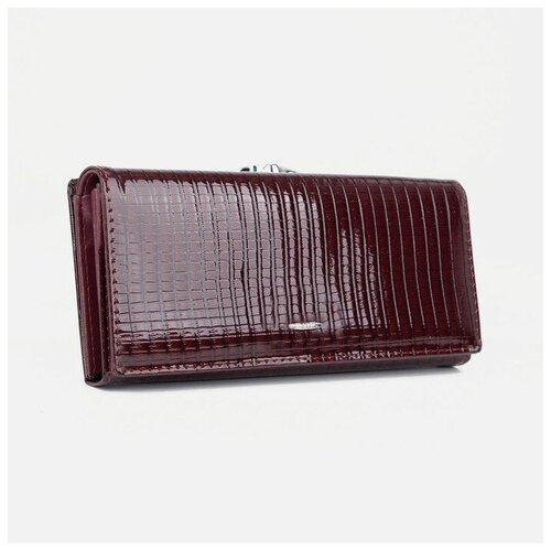 фото Кошелек , на магните, отделение для монет, бордовый без бренда