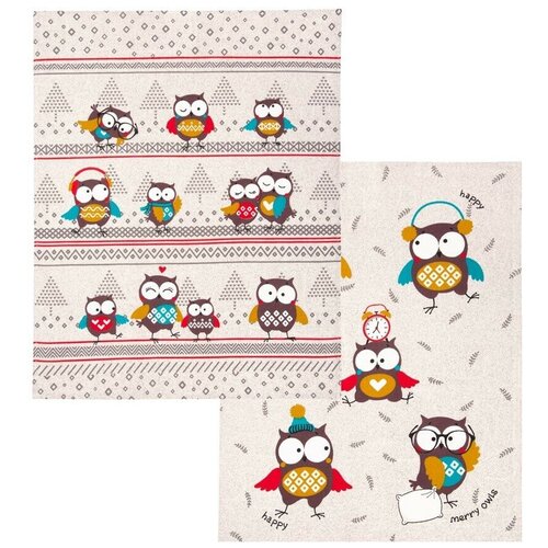 Набор кухонных полотенец из рогожки 2 шт Мудрена Размер 45 х 60 450₽