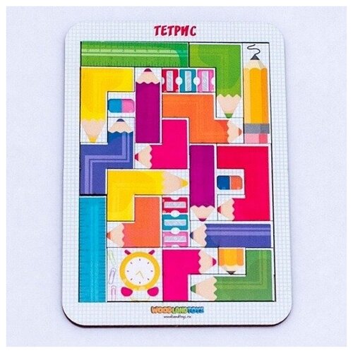 Игра-головоломка Тетрис малый. Цветные карандаши (65205) рамки вкладыши woodlandtoys тетрис малый цветные карандаши 065205 с пластилином