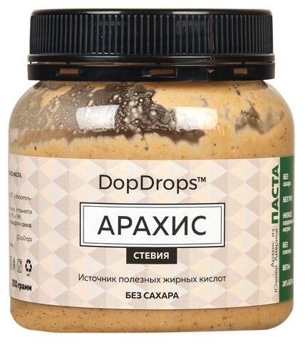 DopDrops Паста ореховая Арахис (стевия) пластик