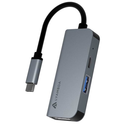 Док-станция Lyambda LC105 Type-C (USB 3.0, USB Type-C, HDMI), Серый LC105
