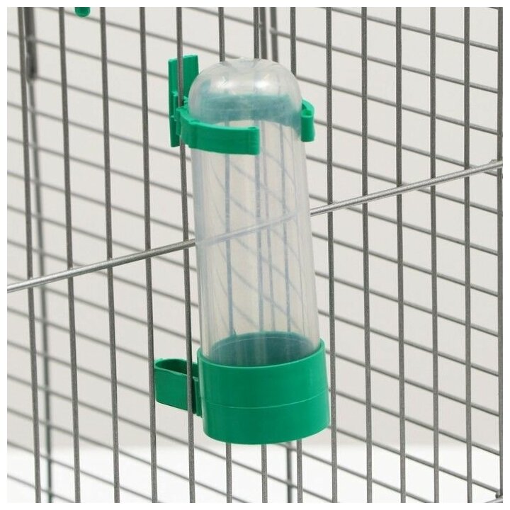 Клетка для птиц "Пижон" №101, цвет хром , укомплектованная, 41 х 30 х 65 см, зеленый микс - фотография № 6
