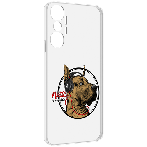 Чехол MyPads музыкальная собака для Infinix Hot 20 4G задняя-панель-накладка-бампер