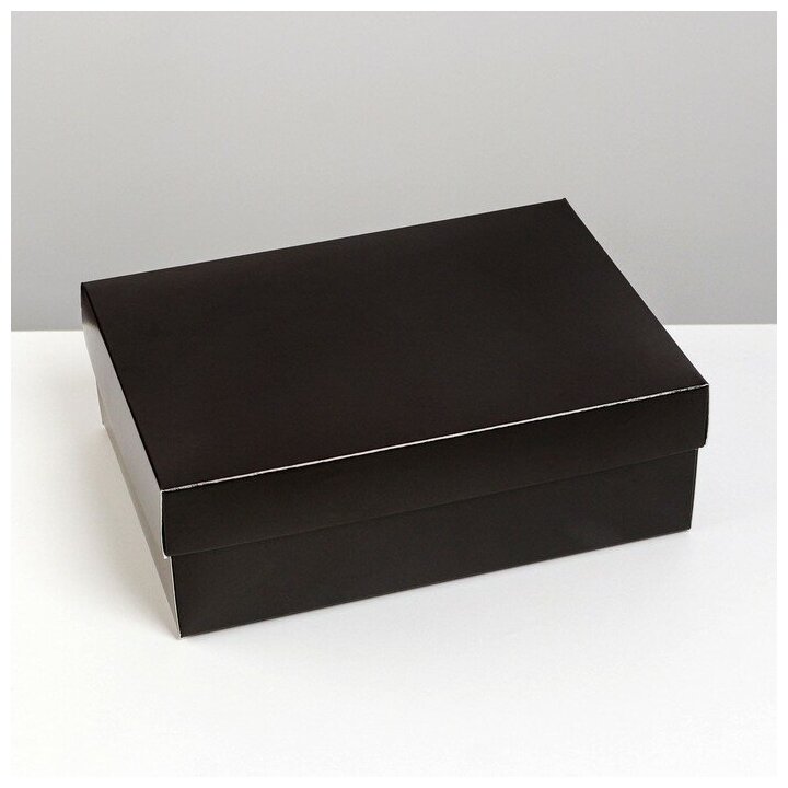 Дарите Счастье Коробка подарочная складная, упаковка, «Чёрная», 21 х 15 х 7 см