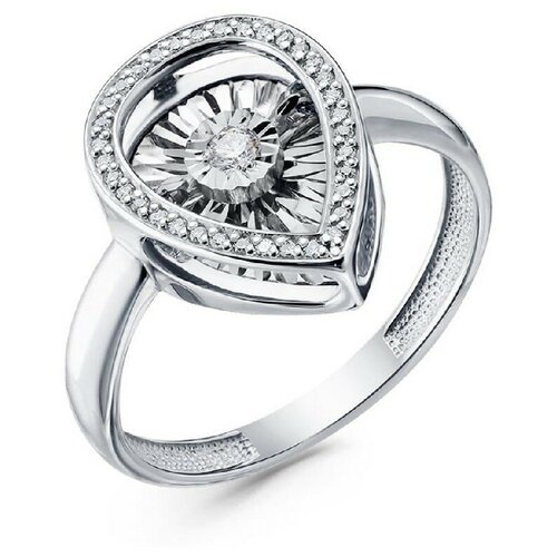 Кольцо Костромской Алмазный Дом золото, 585 проба, родирование, бриллиант, размер 17, золотой