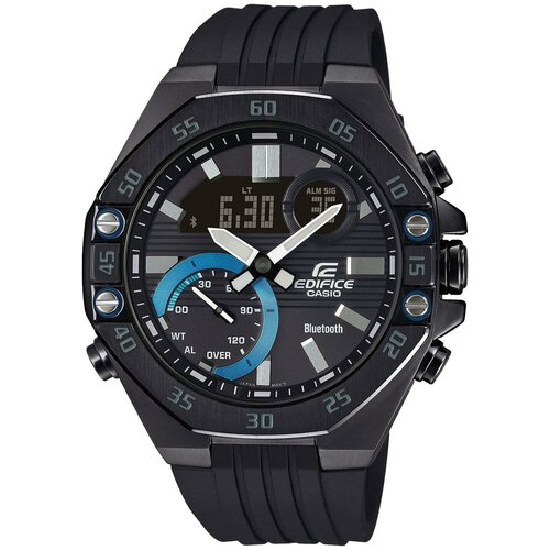 наручные часы casio edifice ecb 10pb 1a черный Наручные часы CASIO Edifice ECB-10PB-1A, черный, голубой