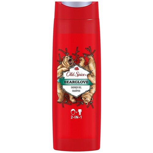 Old Spice Гель для душа и шампунь 2 в 1 Old Spice Дикий аромат Bearglove, 400 мл