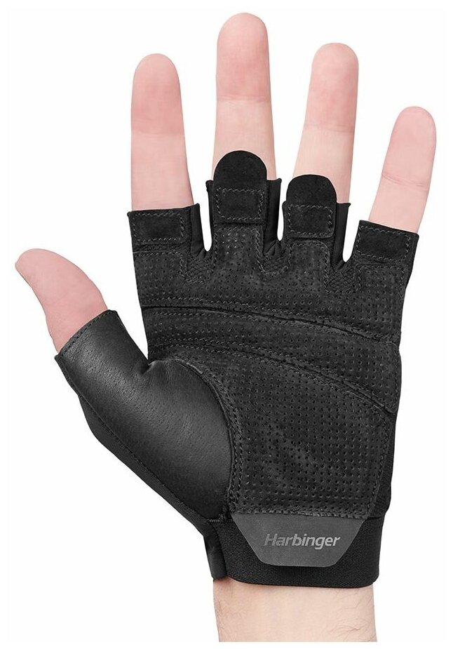 Фитнес перчатки Harbinger Flexfit 2.0, мужские, черные, M