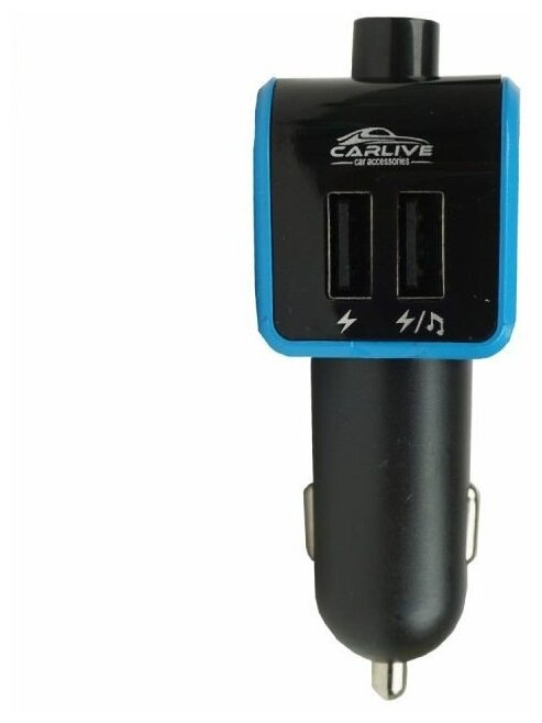 Блютуз ФМ-трансмиттер (модулятор) Bluetooth, 2xUSB 2.1А, microSD / автомобильная зарядка в машину для телефона / Громкая связь